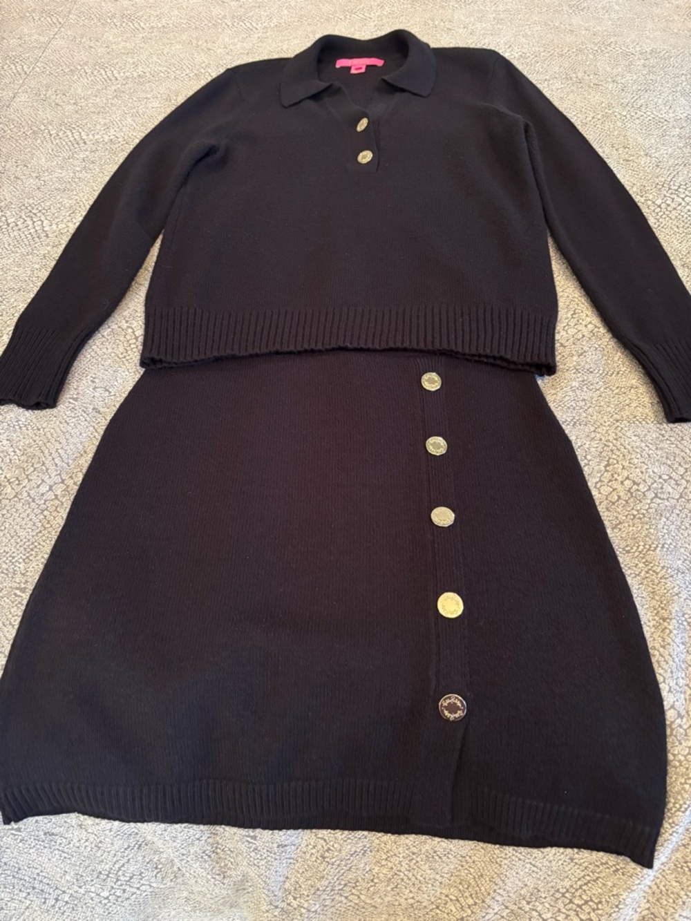 Lilly Pulitzer Black Knit Top and Skirt